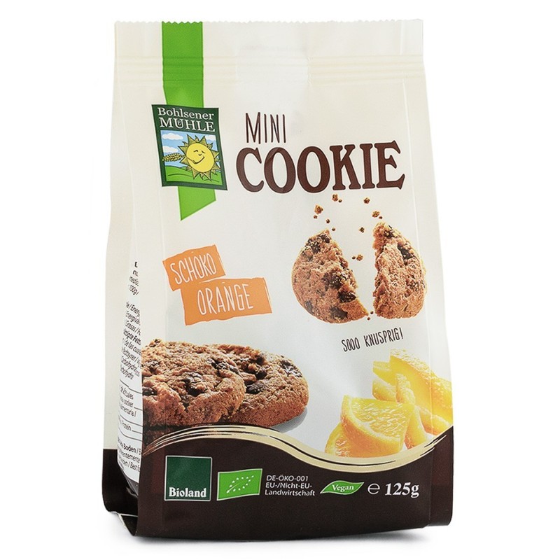 Fursecuri Bio cu Ciocolata si Portocale, 125g Bohlsener Muhle