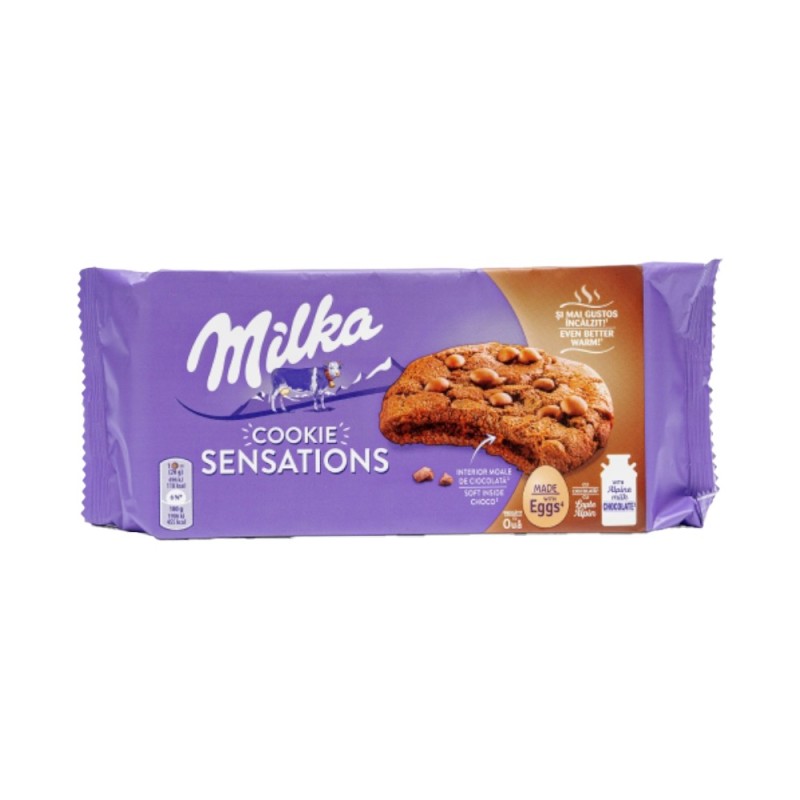 Fursecuri cu Cacao si Ciocolata, Milka Sensations, 156 g