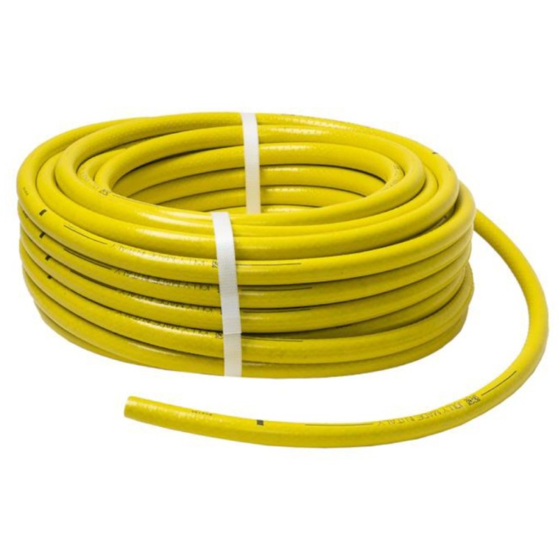 Furtun Gradina, Flexibil, Rezistent la Radiatii UV si la Frig, Armat, cu Insertie 1/2 Inch, Lungime 25 m, Galben