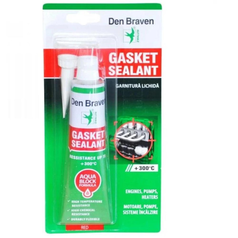 Gasket Sealant Rosu, Den Braven, Blister, 80 ml