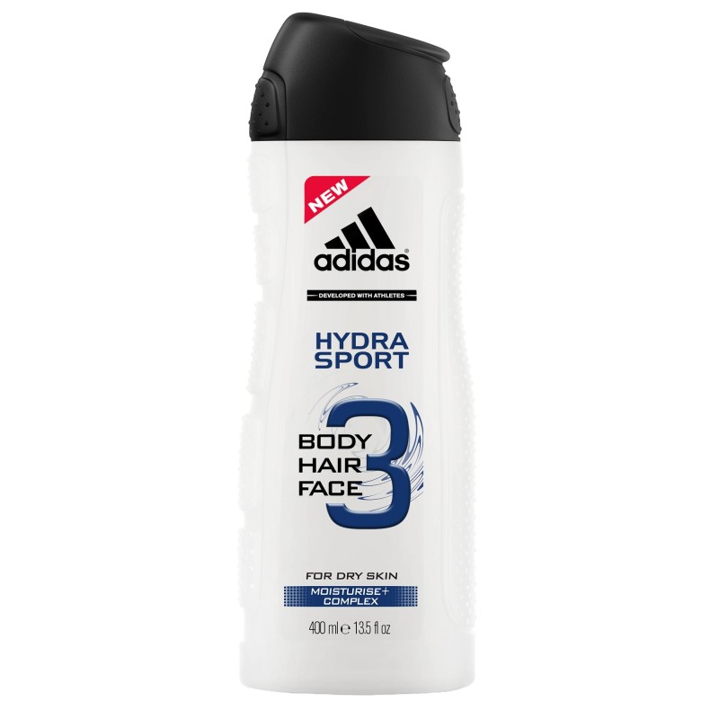 Gel de Dus 3 in 1 Adidas Hydra Sport, pentru Barbati, 400 ml