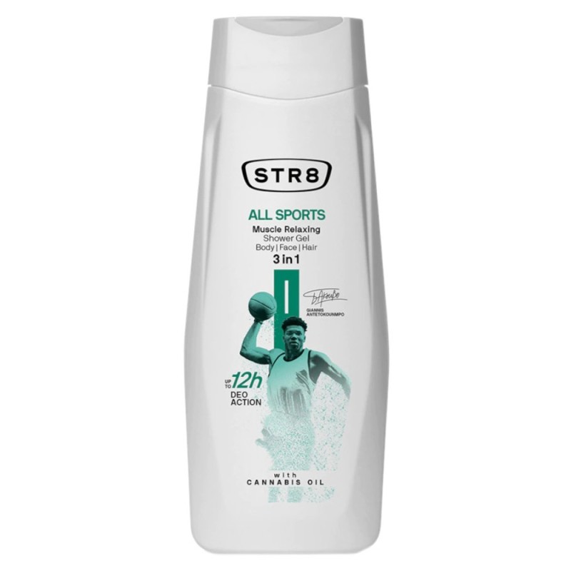 Gel de Dus 3 in1 STR8 All Sports, cu Ulei de Canabis, 400 ml