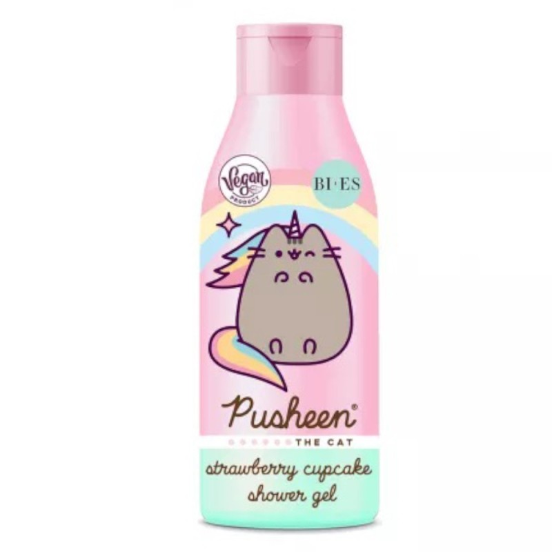Gel de Dus Bi Es Pusheen Cupcake, Capsuni, 400 ml