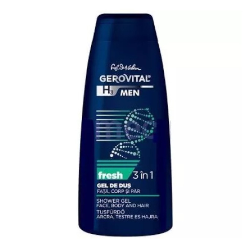 Gel de Dus Gerovital Men, Fresh 3 in 1, 400 ml
