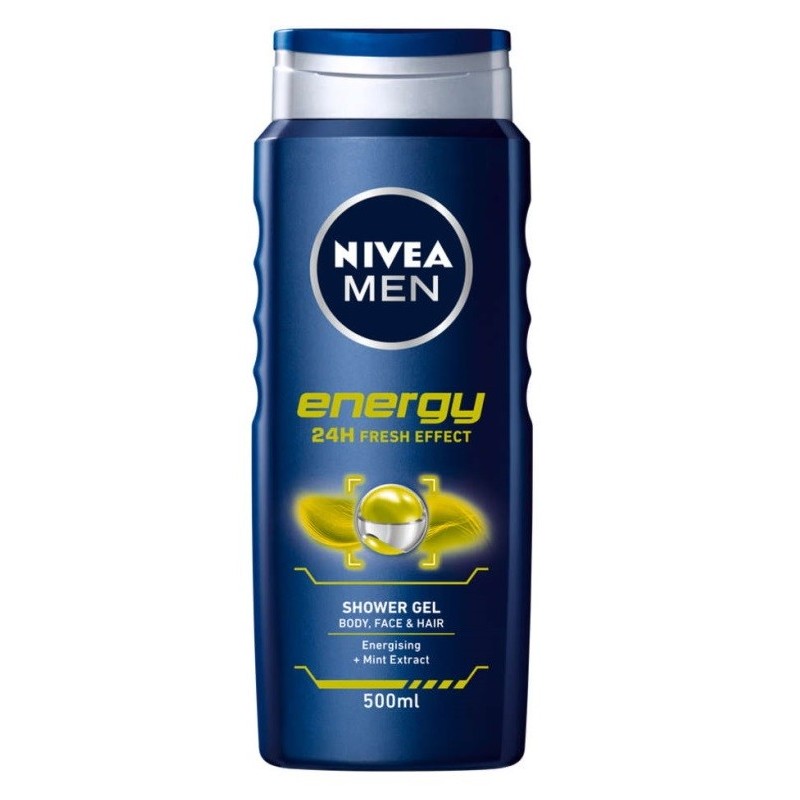 Gel de Dus Nivea Men Energy, cu Extract de Menta, 500 ml