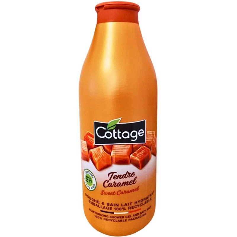 Gel de Dus si Lapte de Baie Cottage cu Lapte si Caramel, 750 ml