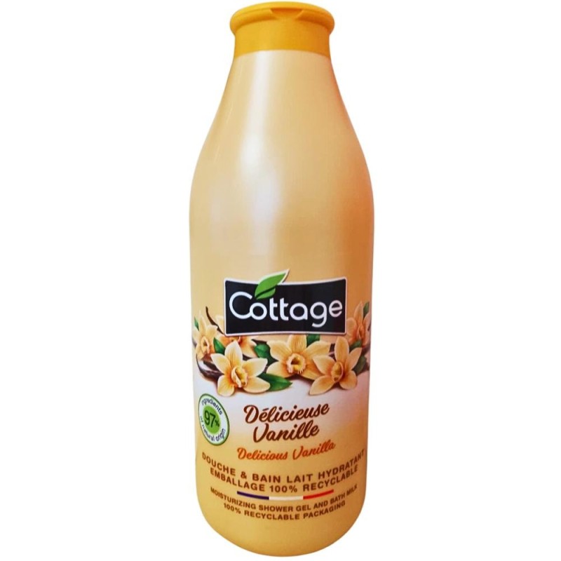 Gel de Dus si Lapte de Baie Cottage, Vanilie, 750 ml