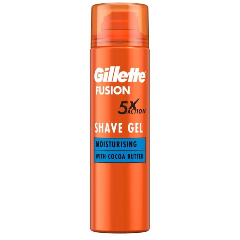 Gel de Ras Gillette Fusion 5, Hidratant, Unt de Cacao, 200 ml
