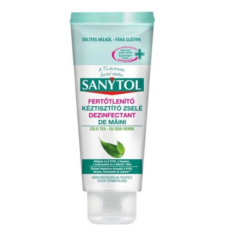 Gel Dezinfectant Maini Sanytol, cu Ceai Verde, la Tub 75 ml