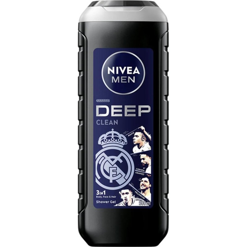 Gel Dus Nivea Men Deep Clean Real Madrid, 500 ml