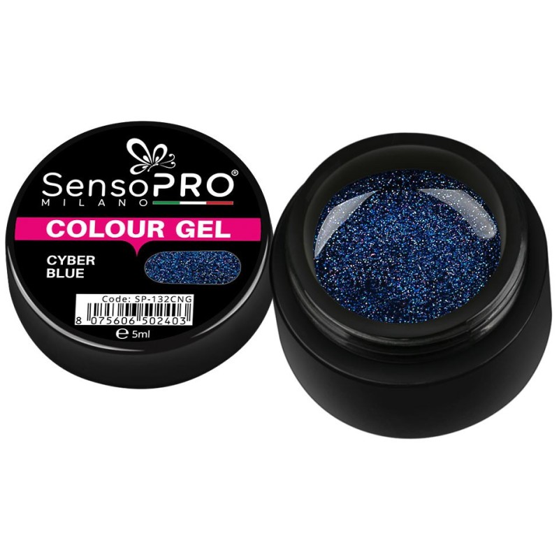 Gel Uv Colorat Cyber Blue 5 ml, SensoPRO Milano