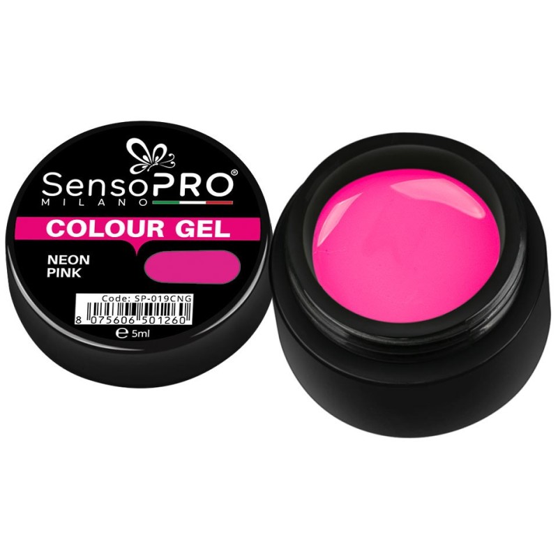 Gel Uv Colorat Neon Pink 5 ml, SensoPRO Milano