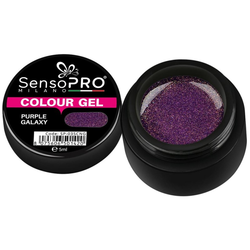 Gel Uv Colorat Purple Galaxy 5 ml, SensoPRO Milano