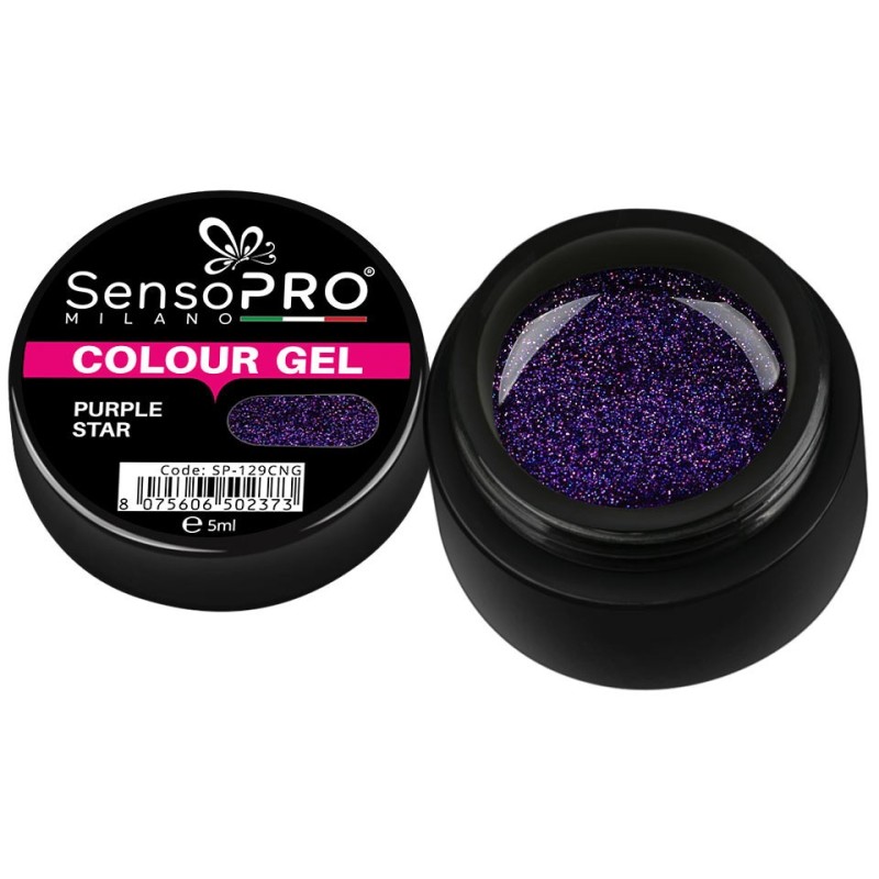 Gel Uv Colorat Purple Star 5 ml, SensoPRO Milano