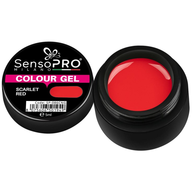 Gel Uv Colorat Scarlet Red 5 ml, SensoPRO Milano