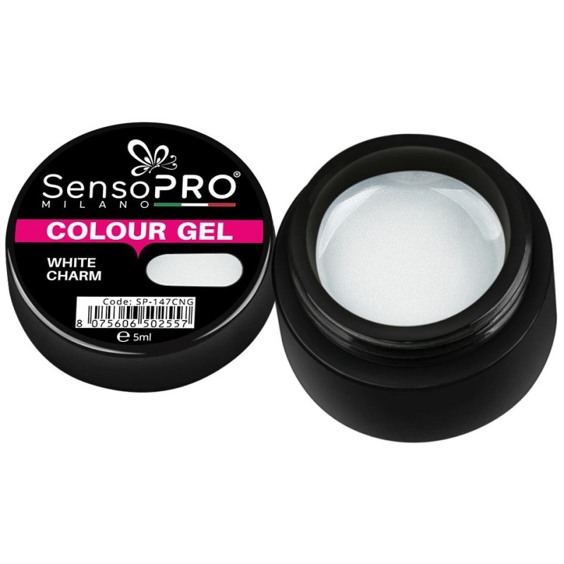 Gel Uv Colorat White Charm 5 ml, SensoPRO Milano
