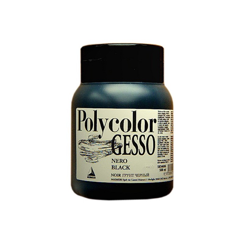Gesso Polycolor Negru Maimeri, 500 ml