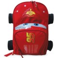 Ghiozdan Cars Fulger McQueen, 44 x 33 x 12 cm, 4 Roti, Rosu