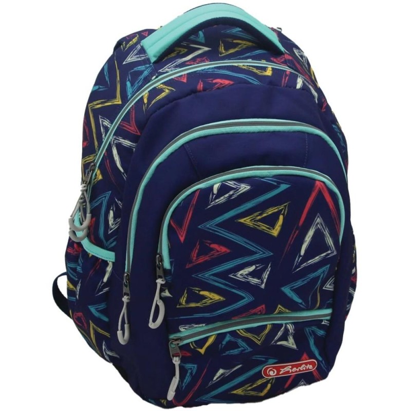 Ghiozdan Ergonomic Zipper Pro, Motiv Triangle, 43 cm Inaltime, 29 Latime