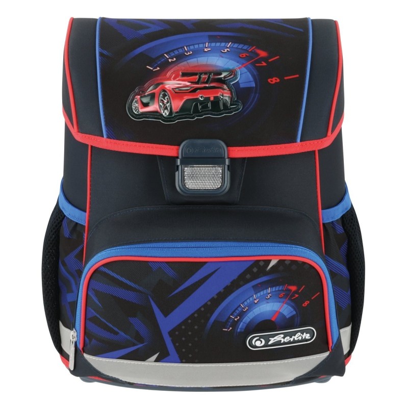 Ghiozdan Neechipat Loop, Herlitz, Motiv High Speed, Albastru Inchis