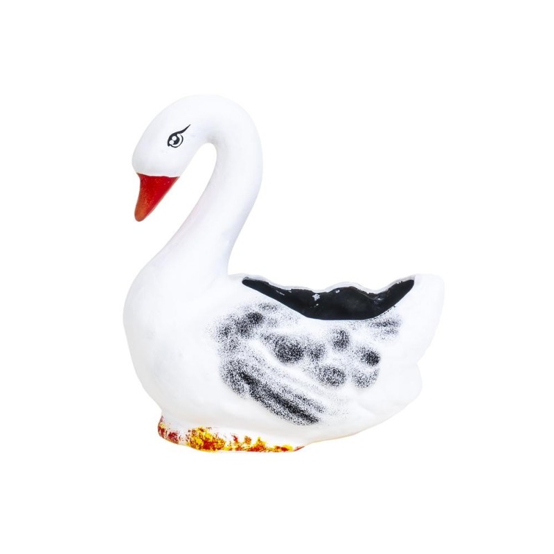 Ghiveci Model Lebada, Ceramica, Lungime 21 cm, Alb