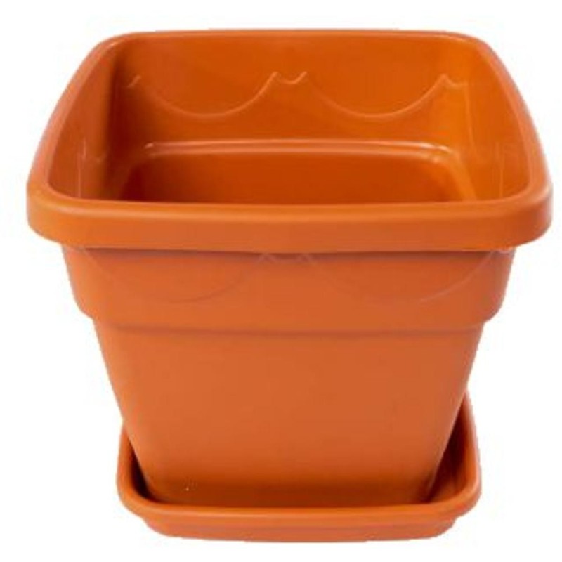 Ghiveci Patrat cu Tava, Nr. 2, Sterk Plast