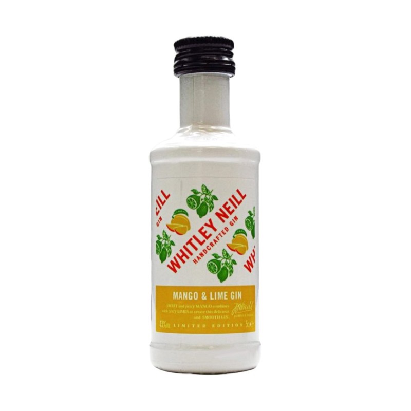 Gin cu Mango si Lime, Whitley Neill 43% Alcool, Miniatura, 0.05 l