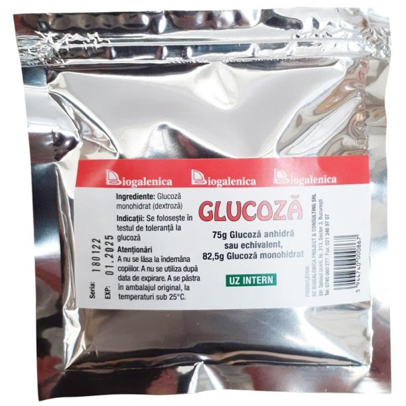 Glucoza Anhidra, Test pentru Glicemie Provocata, 75G