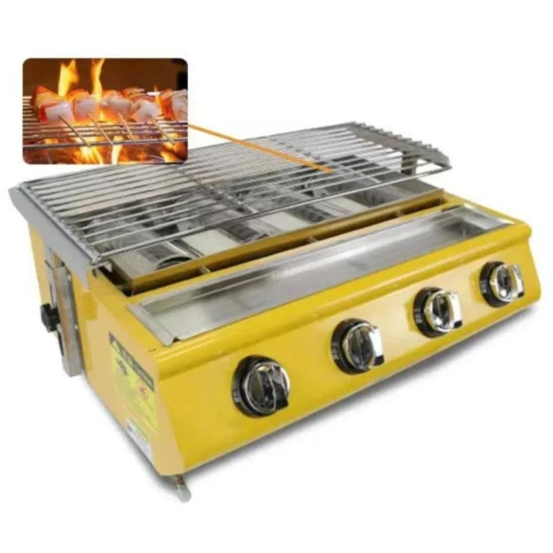 Gratar 4 Arzatoare, Gaz, 340 x 410 x 170 mm, Otel Inoxidabil Smart Heater