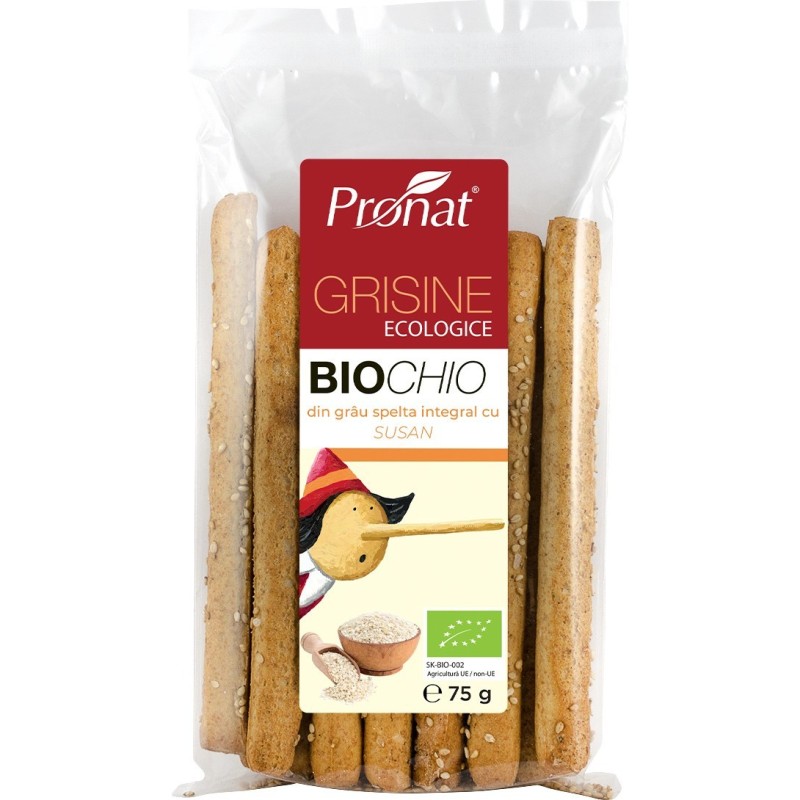 Grisine Bio din Faina Integrala de Grau Spelta cu Susan 75 g