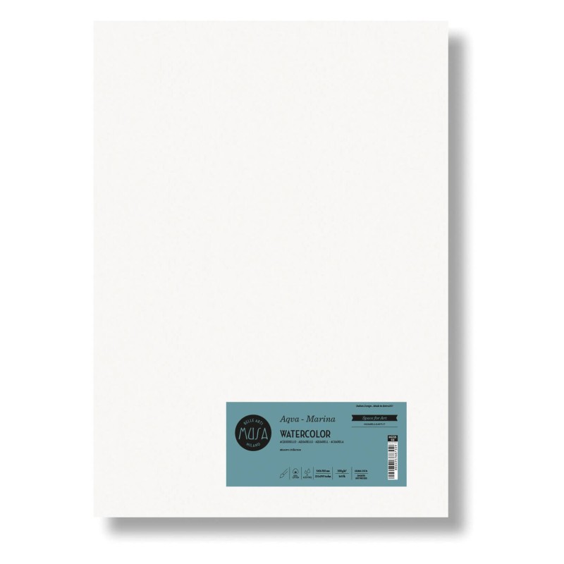 Hartie acuarela bumbac Aqua Marina Musa - 56 x 76 cm - 300g/mp
