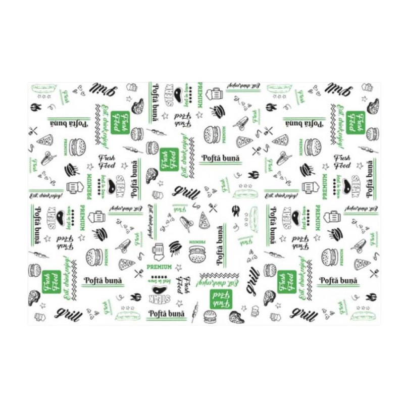 Hartie Alba, Rezistenta la Grasime, Fresh Food, 25 x 35 cm, 3260 Bucati