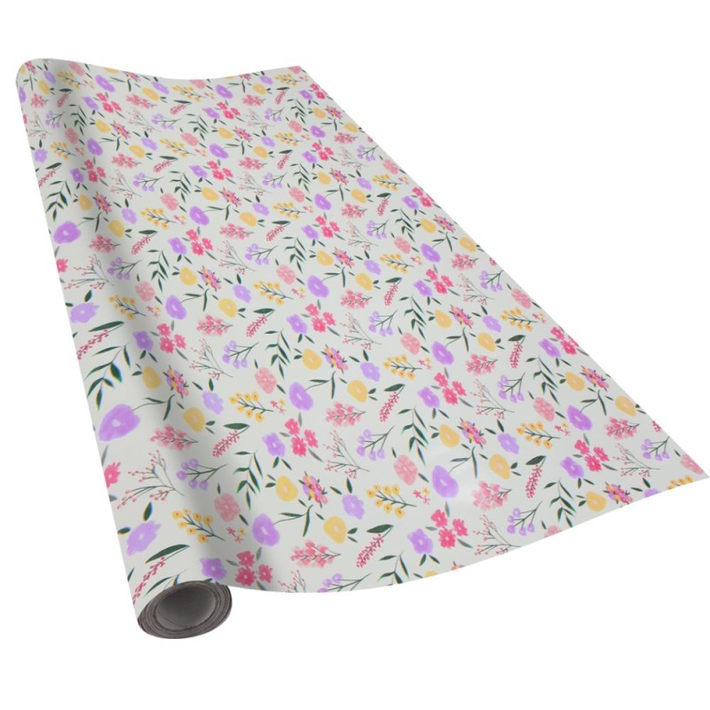 Hartie Ambalare Cadou, cu Flori, Multicolor, 70 x 200 cm