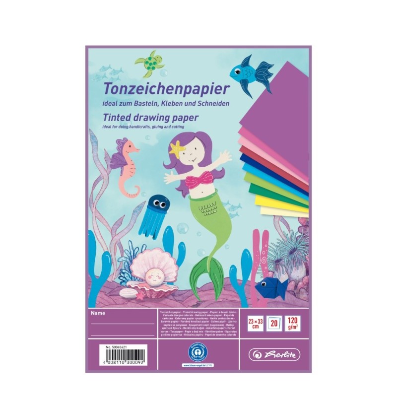 Hartie Color 120 g / mp, 23 x 33 cm, 20 File, Motiv Mermaid