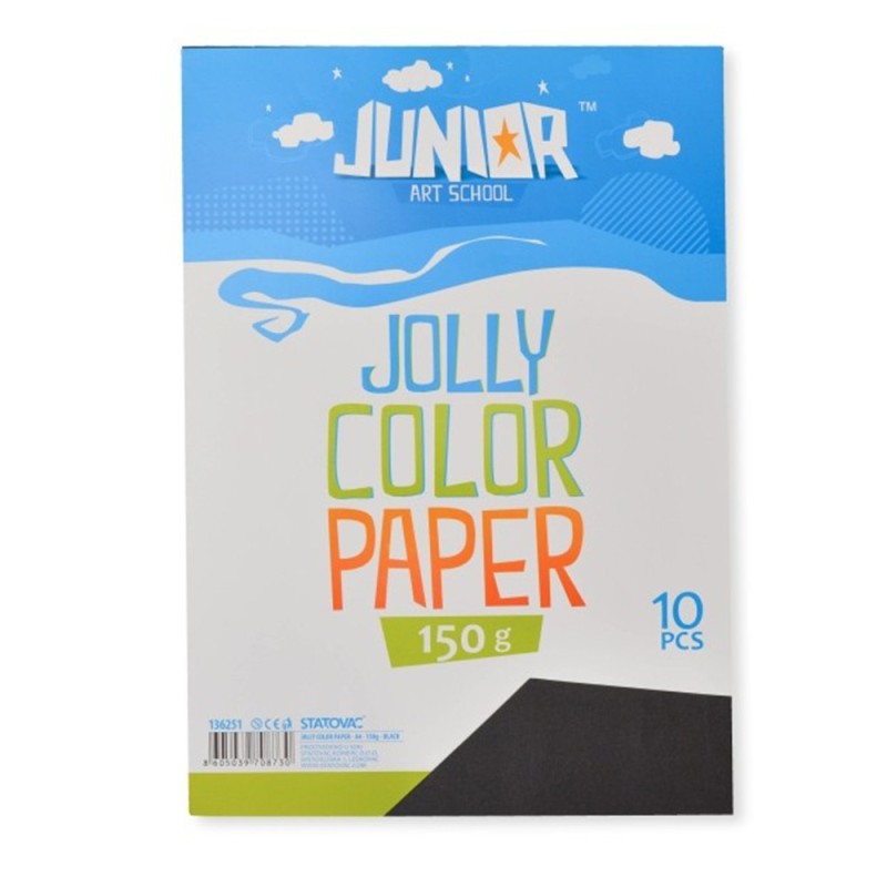 Hartie Colorata 2 Fete, Negru, Format A4, 10 Coli, Statovac