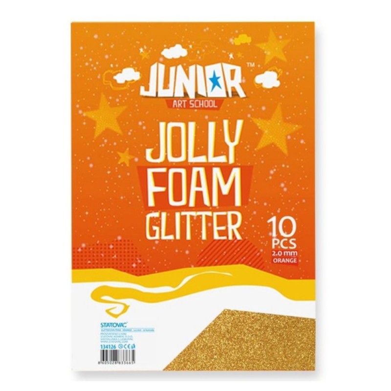 Hartie Gumata cu Glitter, A4, Orange