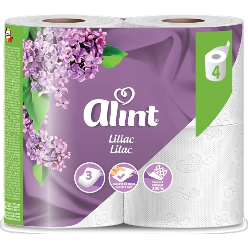 Hartie Igienica Alint, 3 Straturi, Liliac, 4 Role