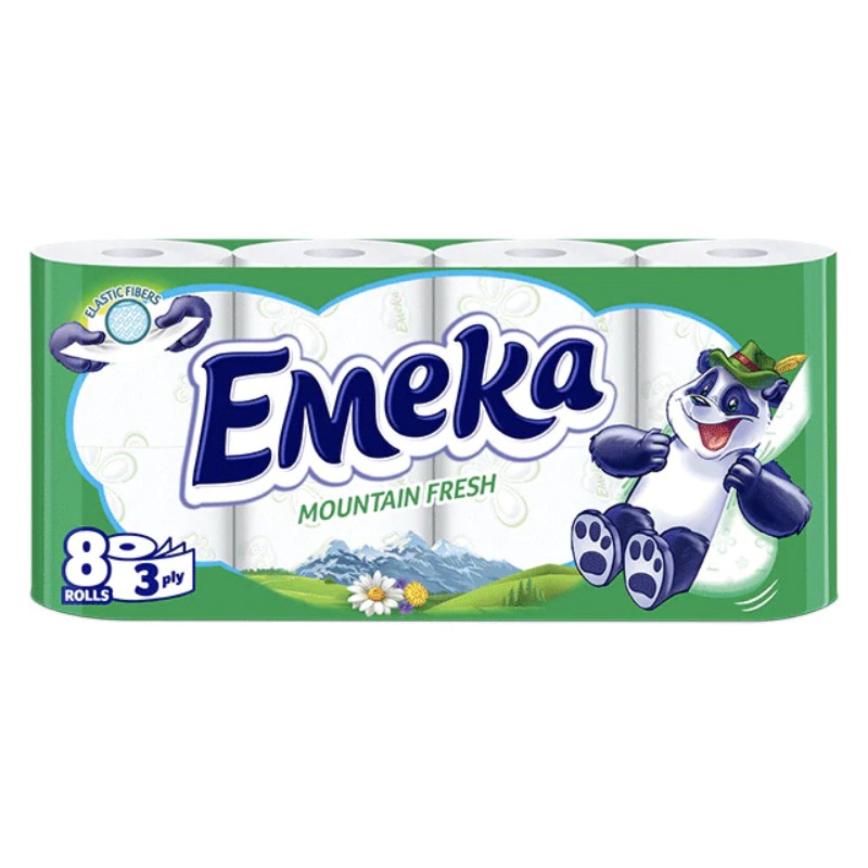 Hartie Igienica Emeka Mountain Fresh, 3 Straturi, 8 role