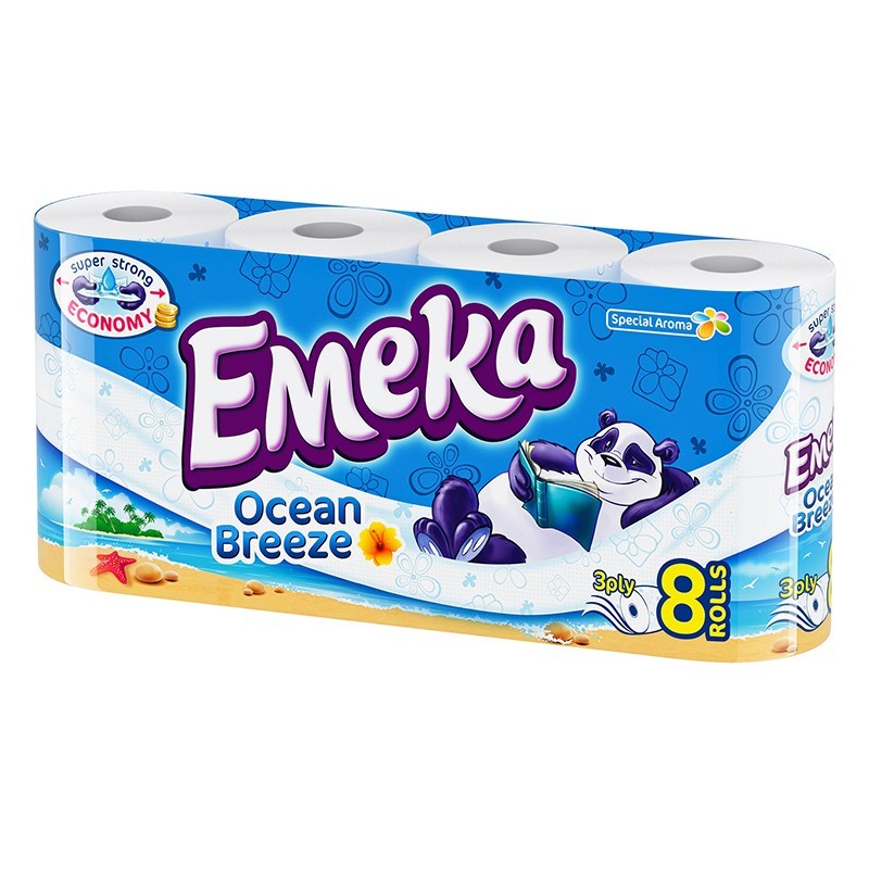 Hartie Igienica Emeka Ocean Breeze, 3 Straturi, 8 Role
