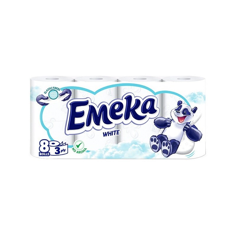 Hartie Igienica Emeka White 3 Straturi 8 Role