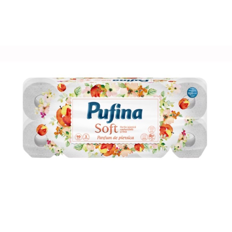 Hartie Igienica Pufina, Soft Peach, 2 Straturi, 10 Role