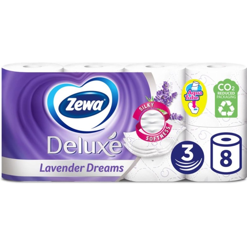 Hartie Igienica Zewa Deluxe Lavender Dreams, 3 Straturi, 8 Role