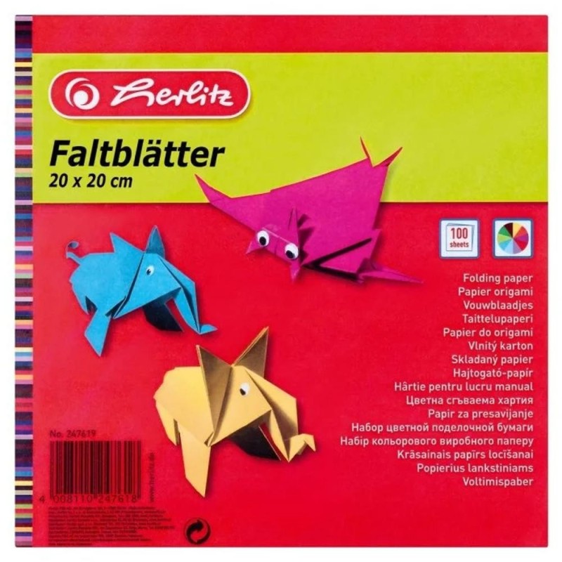 Hartie Origami, 60 g, 20 x 20 cm, 100 Coli