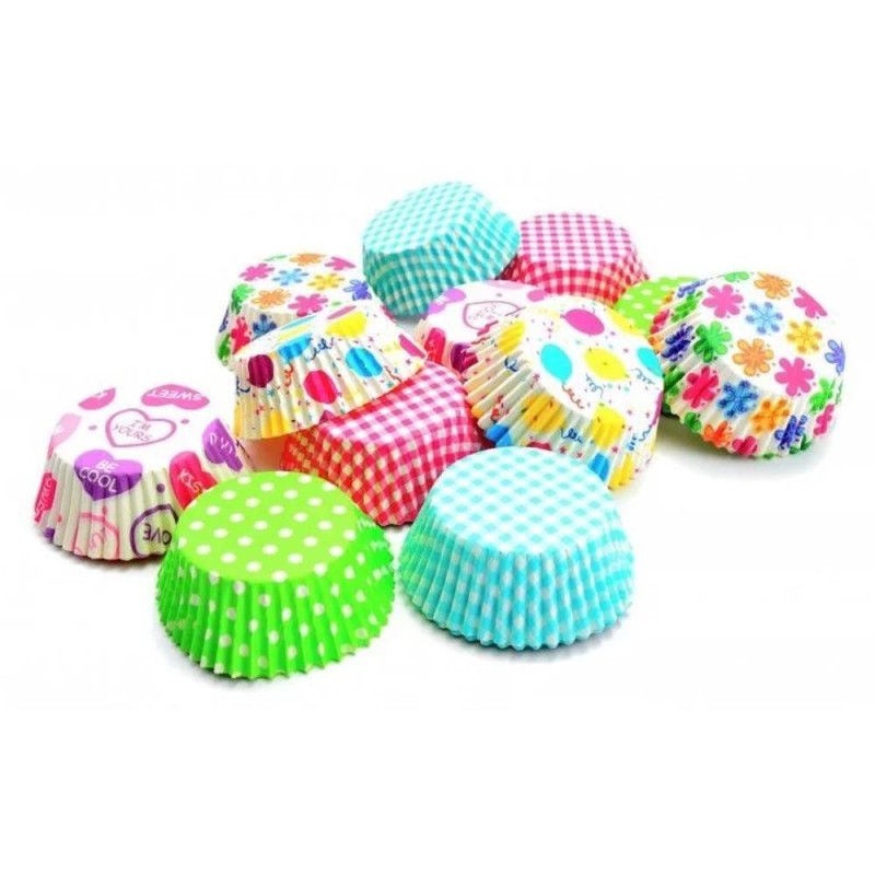 Hartii de Copt pentru Briose, 100 Bucati, Colorate