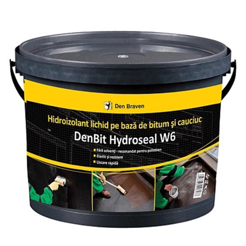 Hidroizolant Lichid Bitum-Cauciuc, Den Braven Hydroseal W6, 5 kg