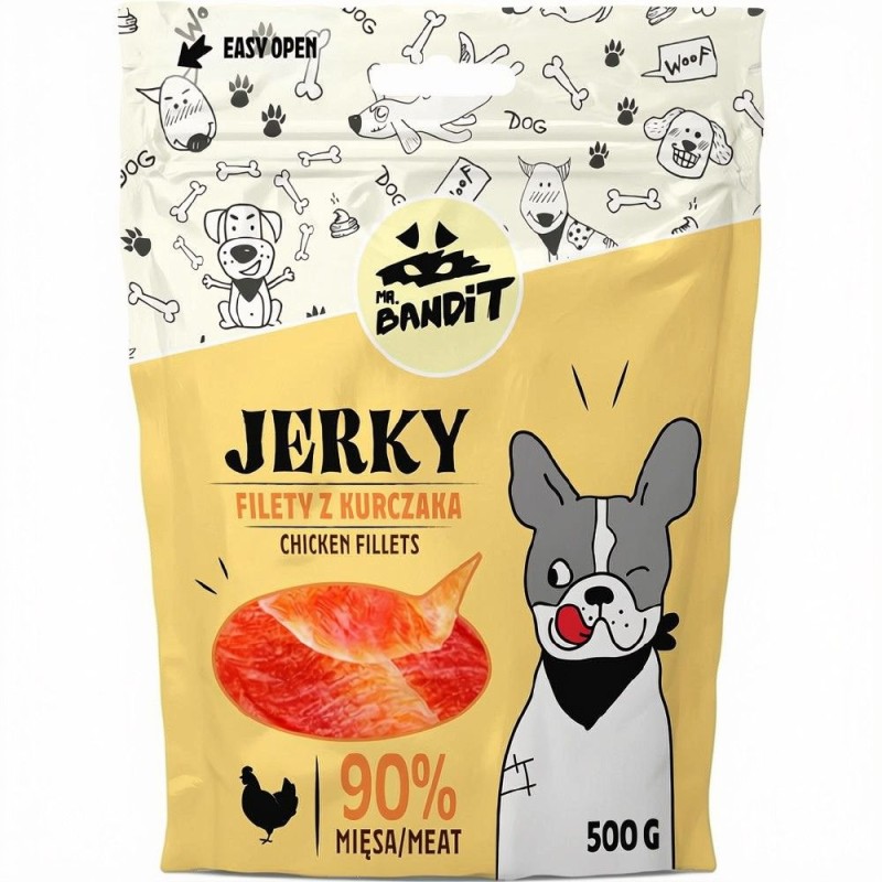 Hrana Caini Mr. Bandit Jerky, File de Pui, 500 g