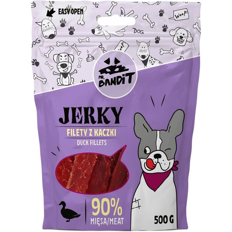 Hrana Caini Mr. Bandit Jerky, File de Rata, 500 g