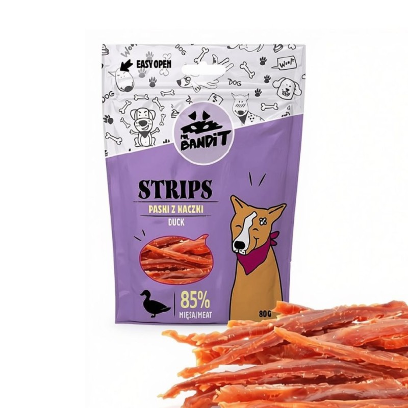 Hrana Caini Mr. Bandit Strips, Rata, 80 g