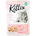 Hrana Pisici Adulte Kittix, cu Peste Alb, 24 x 85 g