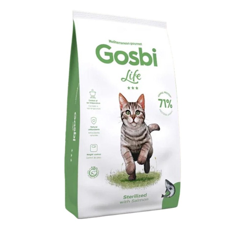 Hrana Pisici Gosbi Life Cat Sterilized, cu Somon, 12 kg